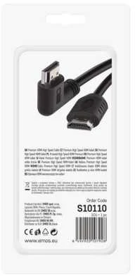 Emos HDMI 2.0 didelės spartos kabelis A tipo - A tipo 90° 1,5 m