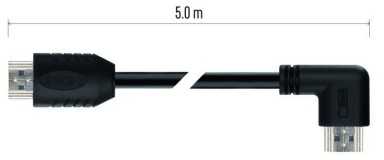 Emos HDMI 2.0 high speed cable A fork - A fork 90° 5 m