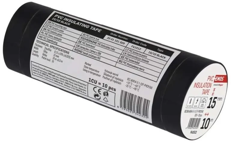 Premiumcord Emos PVC insulation tape 15mm / 10m juodas