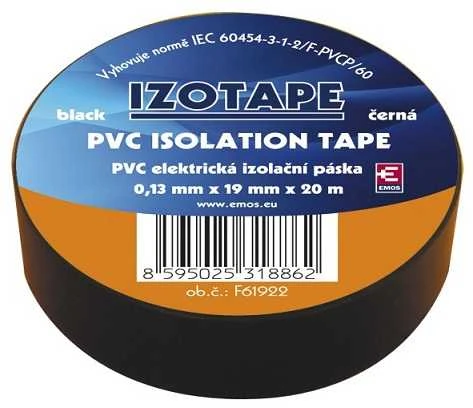 Izoliacinė juosta PVC 19mmx013mmx20m juoda F61922, EMOS