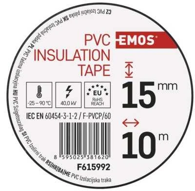 Vorel PVC izoliacinė juosta 15 mm x 10 m 10 vnt (75012)