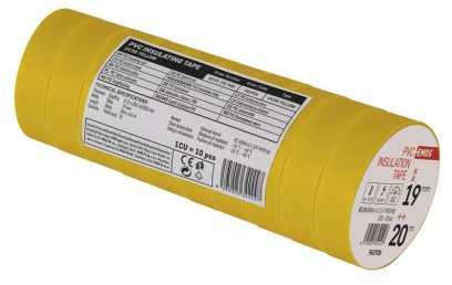Izoliacinė juosta PVC 19mmx013mmx20m geltona F61926, EMOS