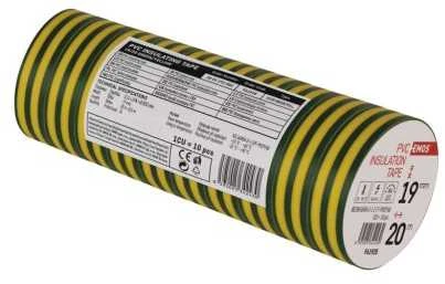 Izoliacinė juosta PVC 19mmx013mmx20m geltona-žalia F61925, EMOS