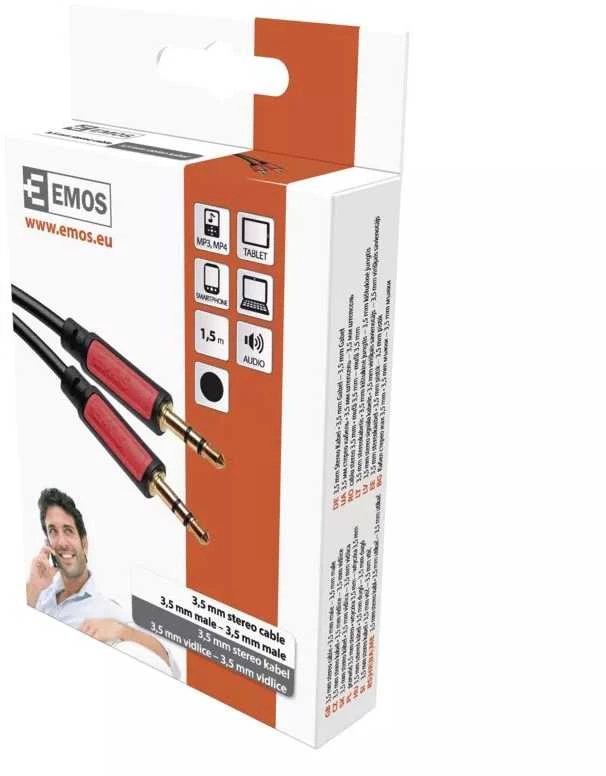 Emos JACK cable 3,5mm stereo, fork - 3,5mm fork 1,5m