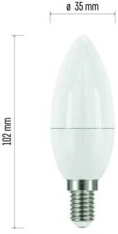 LED lemputė E14 230V 5W 470lm, žvakės formos, šiltai balta, 2700K, EMOS