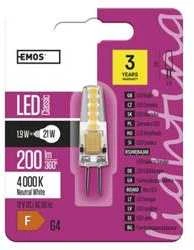 LED lemputė G4 12V JC 2W 210lm, neutraliai balta, 4100K, A++, EMOS