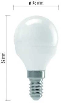 LED lemputė EMOS 4W E14 mini GL Šiltai balta