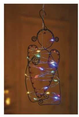 LED girlianda NANO, 3Vac (2xAA), 1.9m, 20 x LED, įvairių spalvų LED, su laikmačiu, EMOS