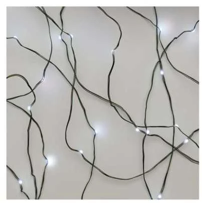 LED girlianda NANO, 230Vac, 7.5m, 75 x LED, šaltai balta, su laikmačiu, EMOS