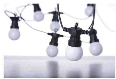Led girlianda iš 10 vnt didelių burbulų, šiltai balta, matinės, 5W, IP44, EMOS