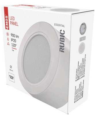 Emos LED luminaire RUBIC, round, 9W neutral baltas