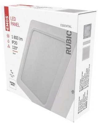 Emos LED luminaire RUBIC, square, 18W neutral baltas