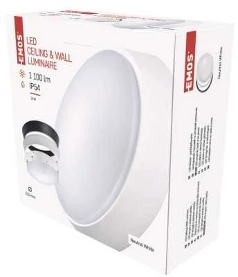Sieninis šviestuvas Emos LED šviestuvas ZURI, apvalus, nespalvotas, 14W neutralus baltas