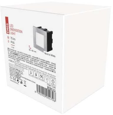 Emos LED įleidžiamas šviestuvas AMAL 80×80 1,5W neutralus baltas, IP65