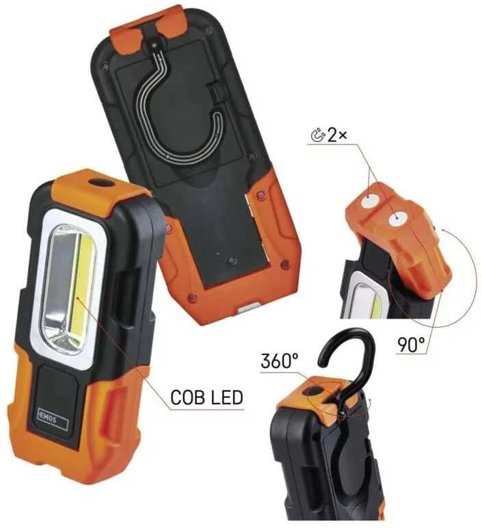 Žibintuvėlis Emos Žibintuvėlis LED COB 3W 3AAA - P3888 Emos