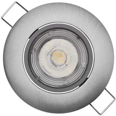 Emos LED spotlight SIMMI sidabrinis, circle 5W warm baltas