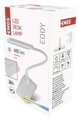 Emos LED table lamp EDDY, baltas