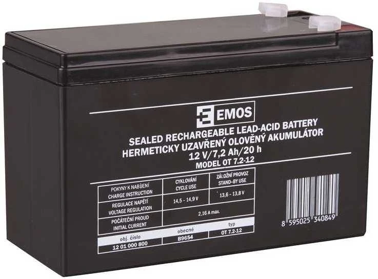 Emos Nereikalaujantis priežiūros 12 V 7,2 Ah faston 4,7 mm švino rūgšties akumuliatorius