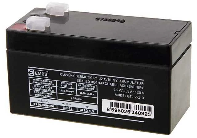 Emos Nereikalaujantis priežiūros švino-rūgšties akumuliatorius 12 V/1,3 Ah, tvirtas 4,7 mm
