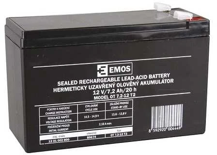 Emos Nereikalaujantis priežiūros švino-rūgšties akumuliatorius 12 V/7,2 Ah, 6,3 mm greitis