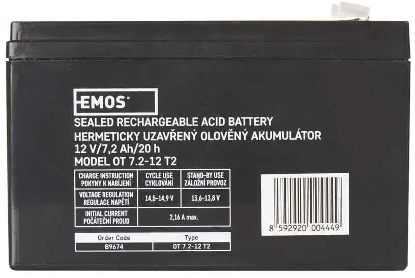 Emos Nereikalaujantis priežiūros švino-rūgšties akumuliatorius 12 V/7,2 Ah, 6,3 mm greitis