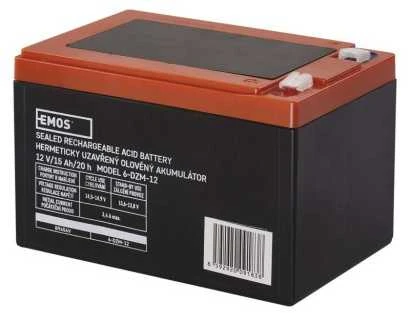 Legrand Emos nereikalaujanti priežiūros traukos švino rūgšties baterija. 12 V/15 Ah, greitasis jungiklis 6,3 mm