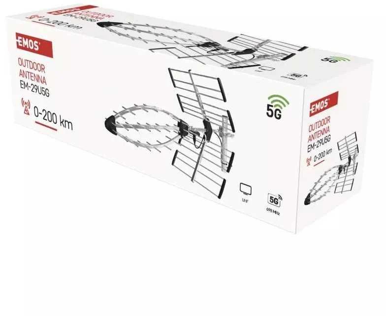 Emos Outdoor antena EM-29U5G, PROFI, 0-200 km, DVB-T2, LTE/4G/5G filter