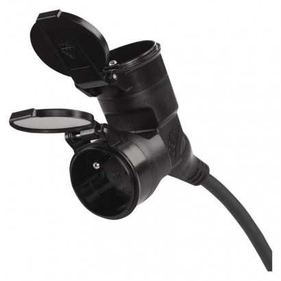 Emos Outdoor extension cable 15m / 2 sockets / juodas / rubber / 230 V / 1.5mm2