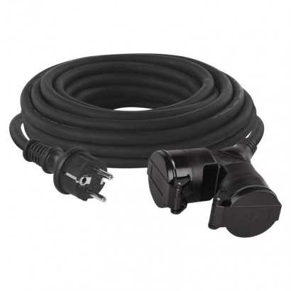Emos Outdoor extension cable 15m / 2 sockets / juodas / rubber / 230 V / 1.5mm2