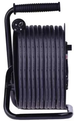 Emos P084253 Lauko prailginimo kabelis ant būgno 25 m / 4 vnt. / juodas / guma-neoprenas / 230V / 2,5 mm2