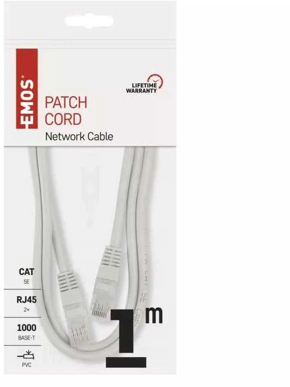 Emos Cat5e (UTP) tinklo kabelis, 1 m.