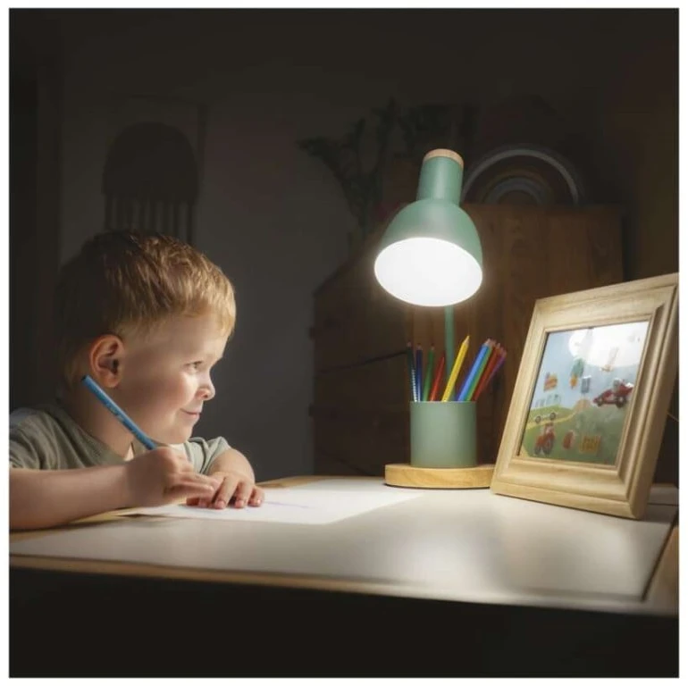 EMOS POPPY Table Lamp for E27 Bulb, Žalias