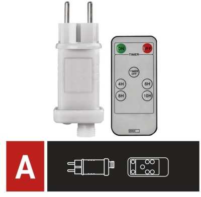 LED šviesos girliandų EMOS CONNECTING matinimo šaltinis, 30Vdc, 12W, su pulteliu, IP44, EMOS