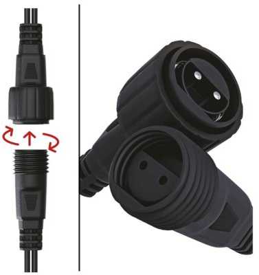 LED šviesos girliandų EMOS CONNECTING matinimo šaltinis, 30Vdc, 12W, su laikmačiu