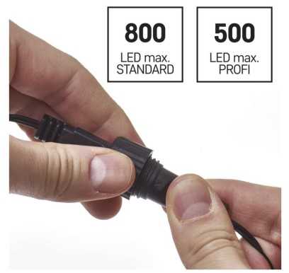 LED šviesos girliandų EMOS CONNECTING matinimo šaltinis, 30Vdc, 12W, su pulteliu, IP44, EMOS