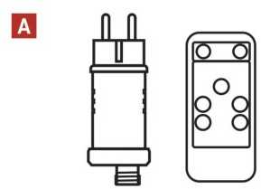 LED šviesos girliandų EMOS CONNECTING matinimo šaltinis, 30Vdc, 12W, su pulteliu, IP44, EMOS