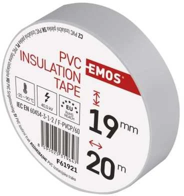 Izoliacinė juosta PVC 19mmx013mmx20m balta F61921, EMOS