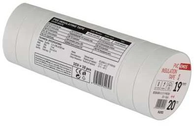 Izoliacinė juosta PVC 19mmx013mmx20m balta F61921, EMOS