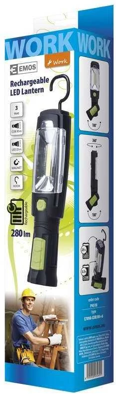 LTC Įkraunamas LED žibintuvėlis 3W 280Lm Li-Ion 3,7V 2,5Ah /Maitinimo adapteris + Automobilinis įkroviklis/ P4518 Emos 0001-00012-04514