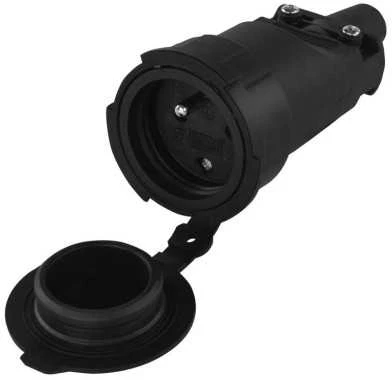 Emos Lizdas guminis nešiojamas su/u 10/16A 250V 2P+Z IP65 (P0044)