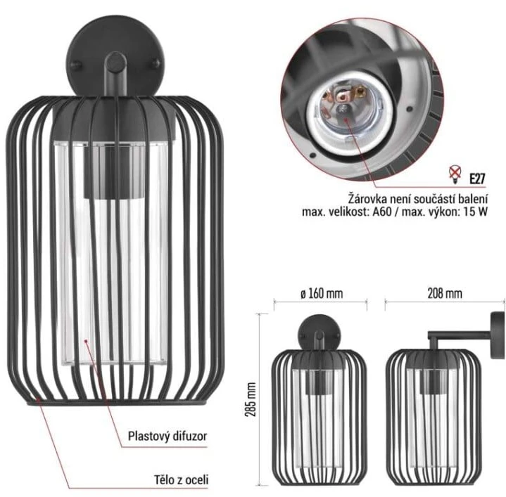 EMOS SALVIA 1554000000 Garden Wall Light