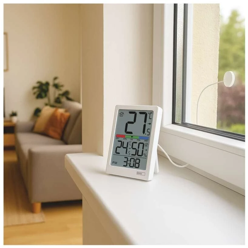 EMOS Skaitmeninis termometras with Hygrometer, Wired Sensor, Alarm Clock E0558P