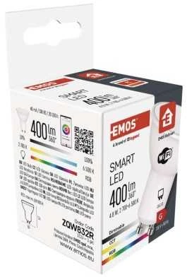 Lemputė LED GU10, 230V, 4,8W, 400lm, 2700K - 6500K, RGB, išmanioji Wi-Fi, valdoma programėle, TUYA / Smart Life, EMOS