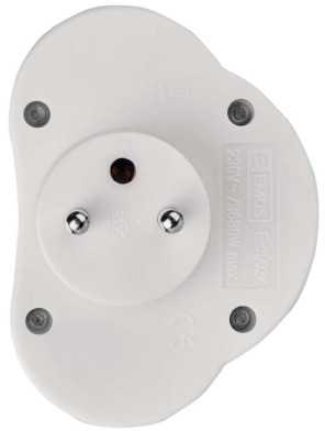 „Emos Plug-in“ skirstytuvas, 2 lizdų su/u balta (P0062)