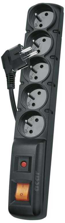 Emos Surge protector - 5 sockets, 1,5m, juodas