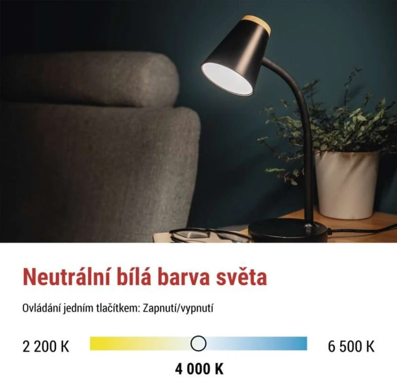 EMOS TARA LED Table Lamp, Juodas