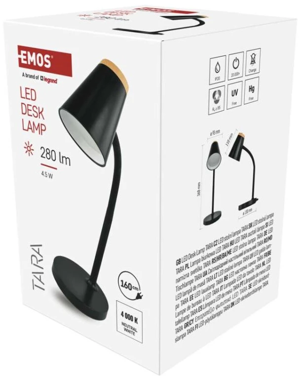 EMOS TARA LED Table Lamp, Juodas