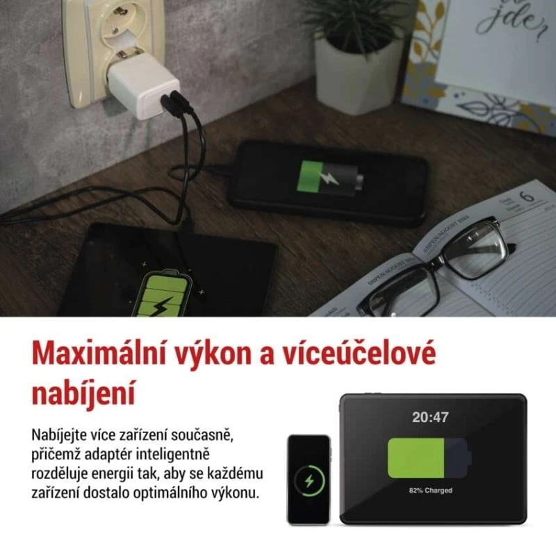 Emos Universal USB adapter GaN to PD 35 W max.