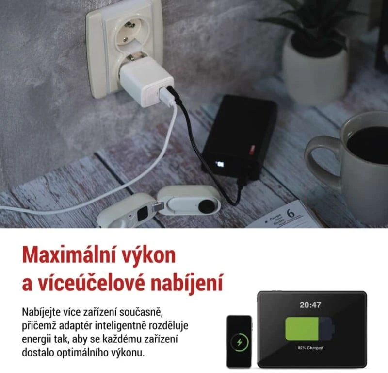 Emos Universal USB GaN to PD adapter 20 W max.