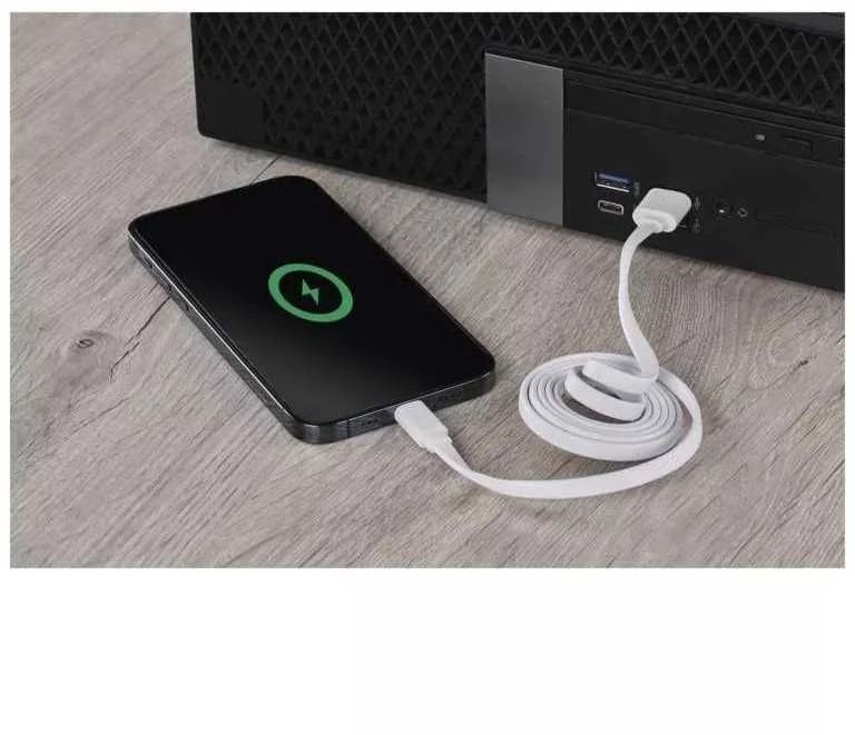 Emos USB-A 2.0 / Lightning MFi charging/data cable, 1 m, baltas